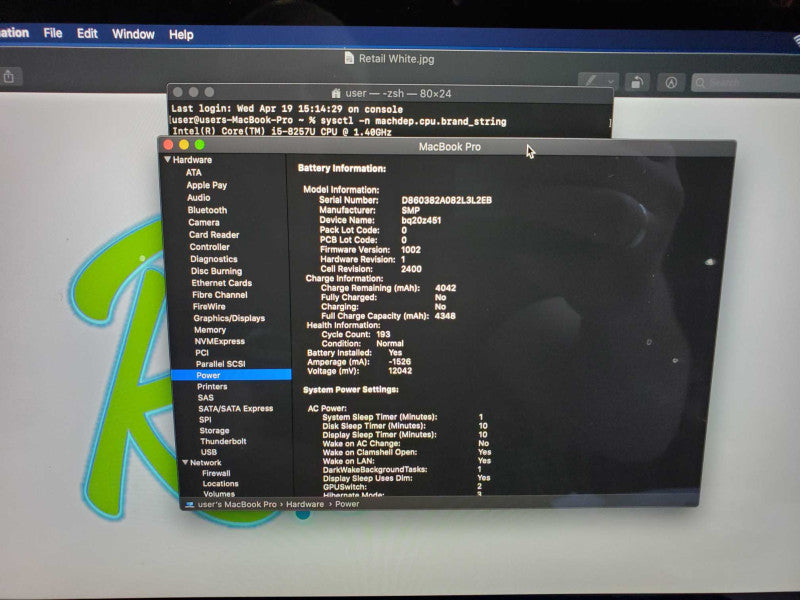 MacBook Pro 2020 13\\" Core i5-8257U @ 1.4GHz 16GB DDR3 250GB SSD (
