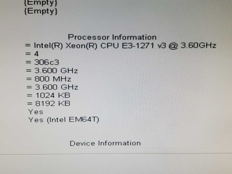 Dell Precision T1700 Xeon E3-1271 v3 3.6GHz 0GB DDR3 No HDD Q|