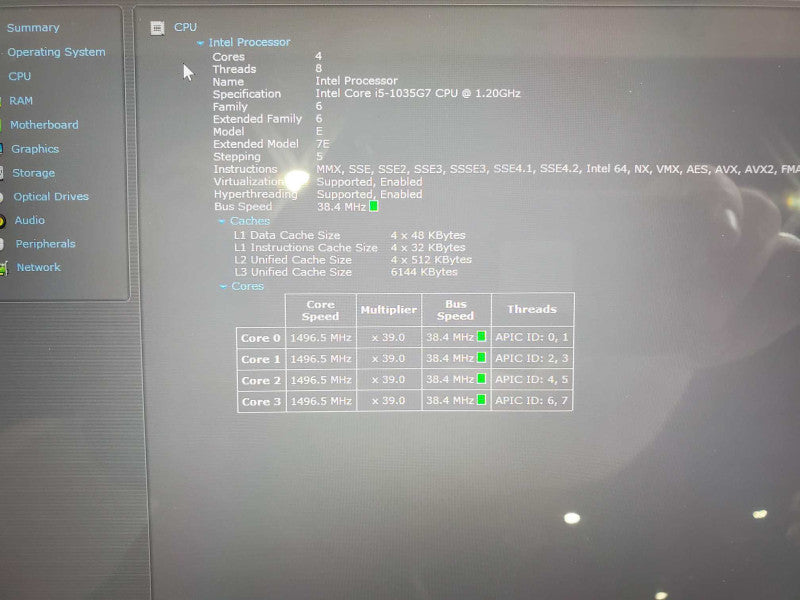 Surface Book 3 Core i5-1035G7 @ 1.2GHz 8GB DDR4 250GB SSD (