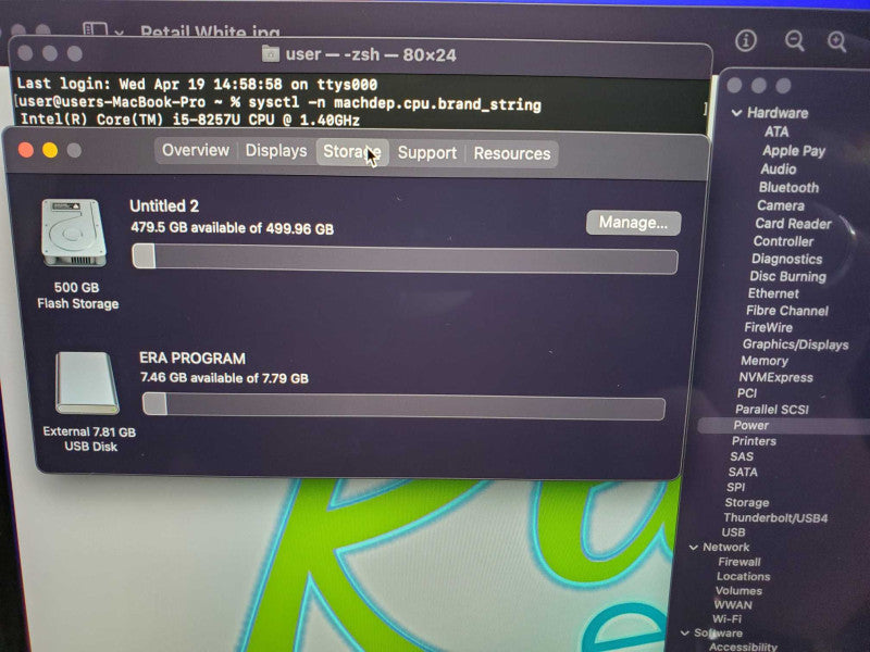 Macbook Pro 2020 13\\" Core i5-8257U @ 1.4GHz 8GB DDR3 500GB SSD (