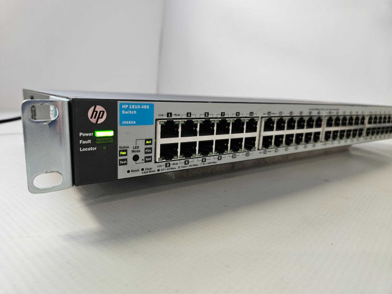 HP J9660A 1810-48G 48 Port Gigabit Network Switch with Rack Mount Ears )