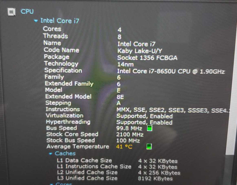 Microsoft Surface Book 2 Core i7-8650U @ 1.9GHz 8GB DDR4 250GB SSD Q(