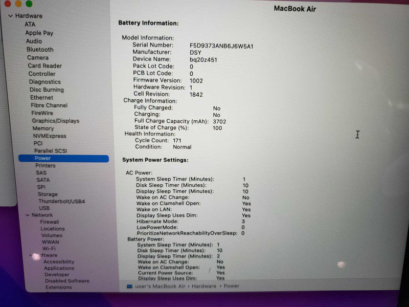 MacBook Air 2019 Core i5-8210Y @ 1.6GHz 16GB DDR3 250GB SSD [READ] (