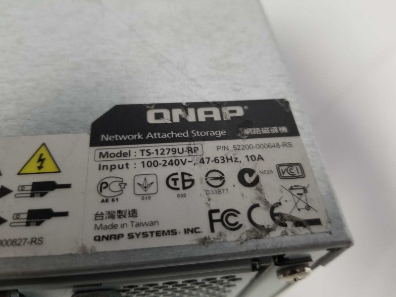 Qnap TS-1279U-RP 12-Bay NAS, 2x 2TB HDDs, 32GB RAM, 2x PSU, Read _
