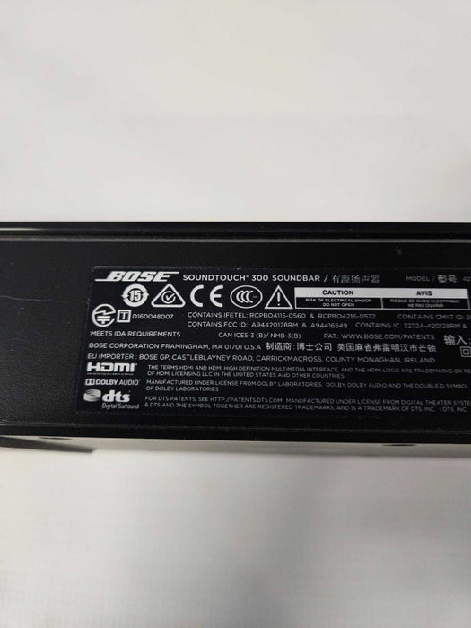 Bose SoundTouch 300 Soundbar Model 421650 Black AS-IS )