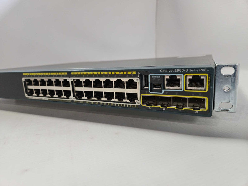 Cisco 2960-S WS-C2960S-24PS-L V04 PoE+ 24-Port Gigabit Managed Network Switch )