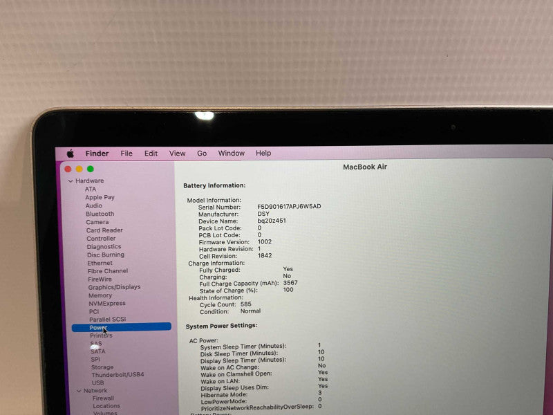 MacBook Air Retina 13-inch 2018 with i5-8210Y CPU 16GB RAM 250GB Storeage -