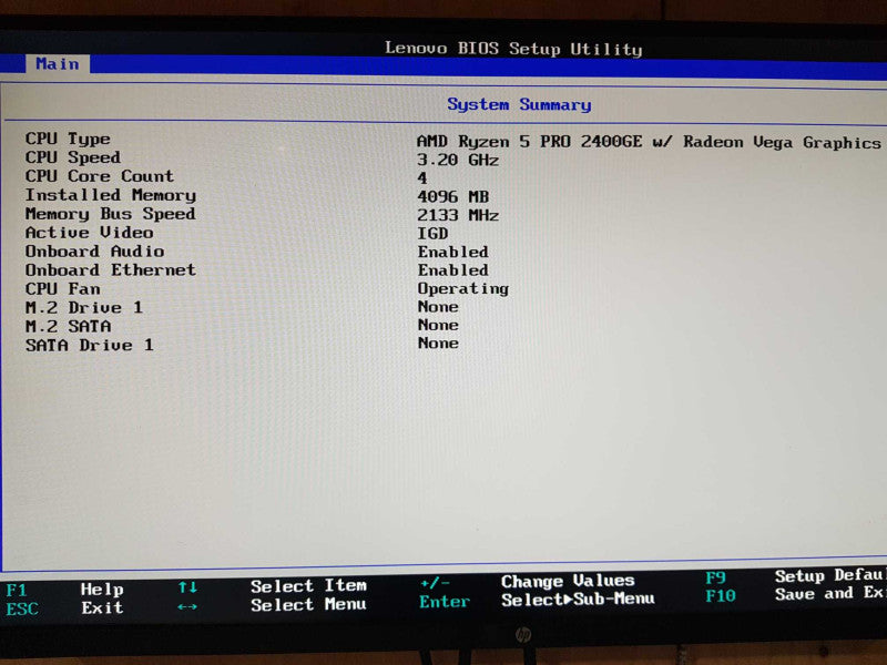 Lenovo USFF M715Q - AMD Ryzen 4200GE w/ Radeon Vega Graphics @ 3.20 GHZ