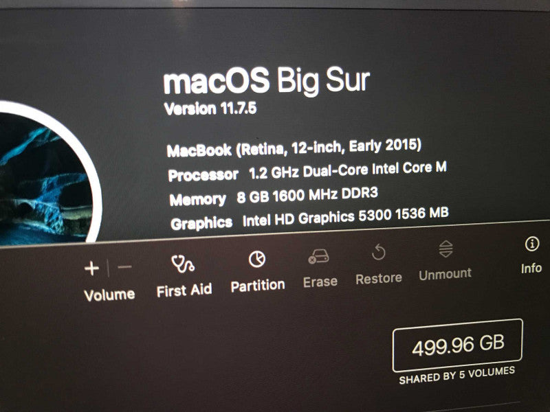 MacBook (A1354) 12\\" 2015, Intel Core M 1.2GHz , 8GB DDR3, 512GB SSD