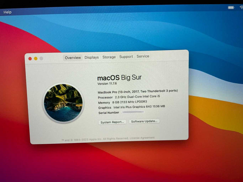 2017 MacBook Pro 13-inch with i5-7360U 8GB RAM & 250GB Storage  -