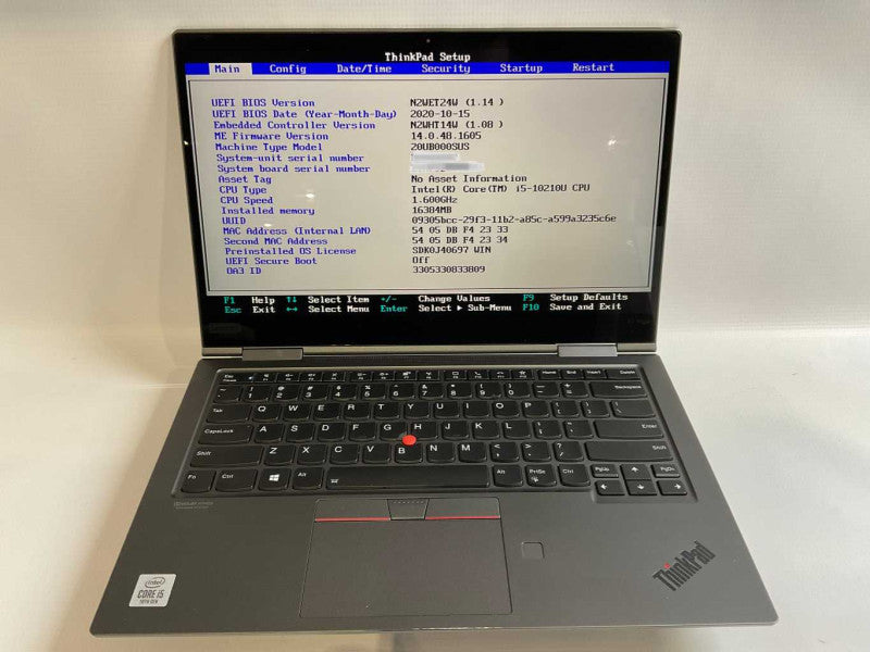 Lenovo ThinkPad Yoga X1 GEN 5 with i5-10210U CPU 16GB RAM & 512GB NVMe READ  -
