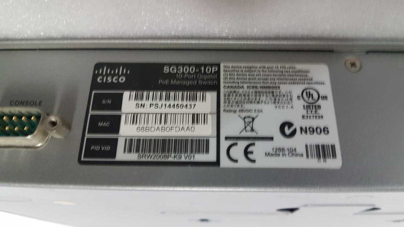 Cisco SG300-10P gigabit PoE small Business Enterprise Switch #
