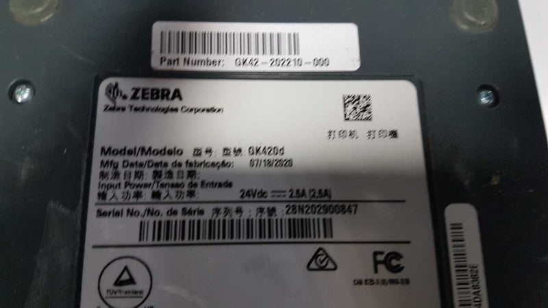 Zebra GK420D Thermal label printer - READ Q#