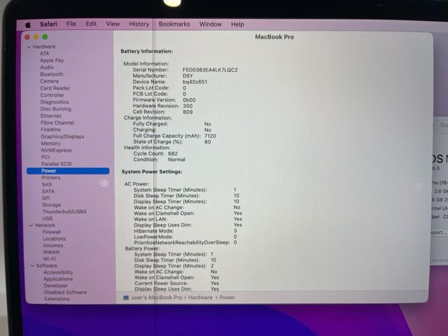 2019 MacBook Pro 16-inch i7-9750H CPU 16GB RAM, 500GB STORAGE READ DES.