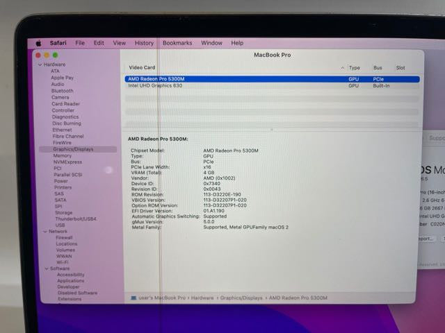 2019 MacBook Pro 16-inch i7-9750H CPU 16GB RAM, 500GB STORAGE READ DES.