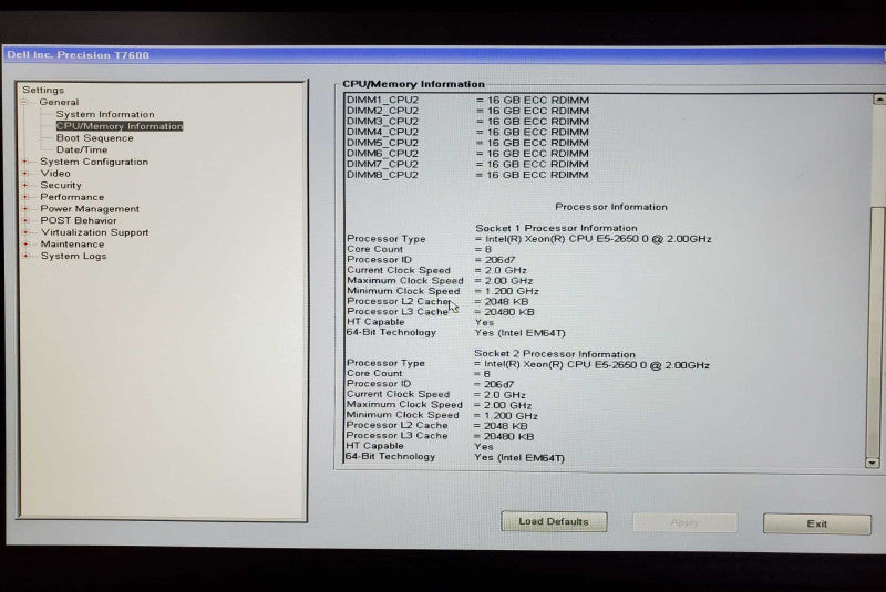 Dell Precision T7600 2x Xeon E5-2650 @ 2.0GHz 256GB DDR3 8x 3.5\\" No HDD (