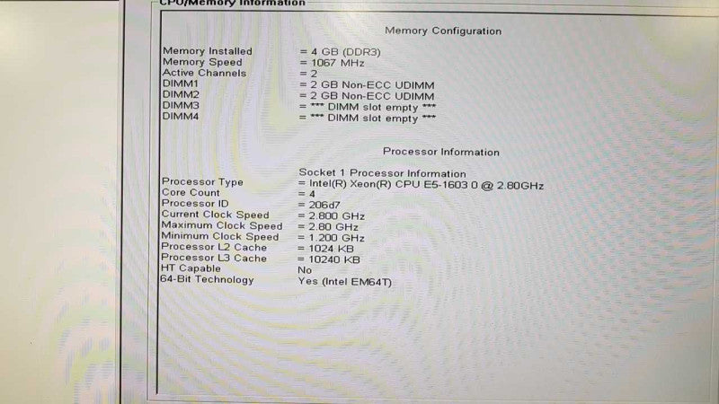 Dell Precision T3600 xeon E5-1603 @ 2.80ghz / 4gb ram / FirePro V7900 SDI #