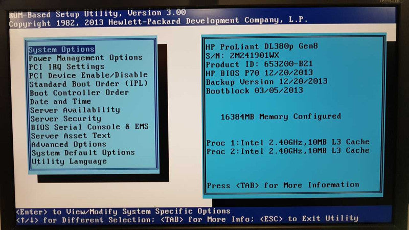 HP Proliant DL380p Gen8 2x Xeon E5-2609 @ 2.40ghz / 16gb ram / P420i raid #