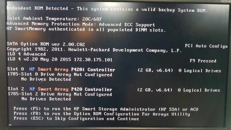 HP Proliant DL380p Gen8 2x Xeon E5-2609 @ 2.40ghz / 64gb ram / P420 Raid Ctrl #