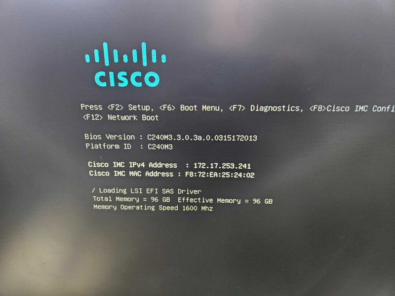 Cisco UCS C240 M3S 2U SERVER 2x Xeon E5-2680 0 @2.70GHz 96GB Ram 2x 1200 PSU )