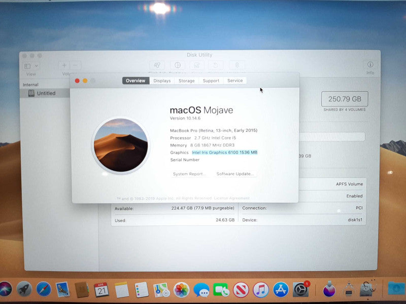 MacBook Pro 13.3\\" - Early 2015 i5-5257U @ 2.7GHz 8GB DDR3 250GB Storage $