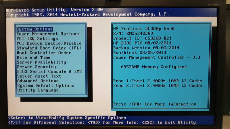 HP Proliant DL380p gen8 2x Xeon E5-2609 @ 2.40ghz / 64gb ram / P420i Ctrl #