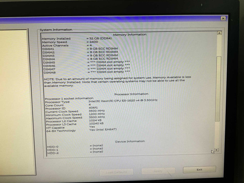 DELL Precision Tower 5810 with Intel Xeon E5-1620 v4 @3.5GHz 32GB RAM  -
