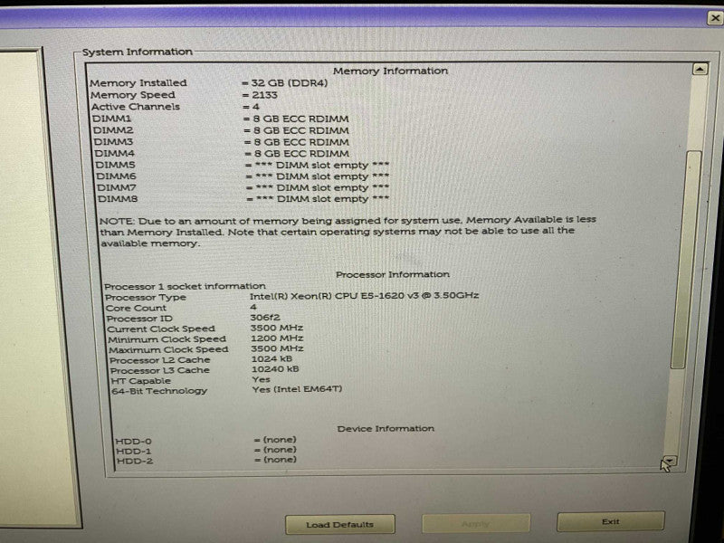 DELL Precision Tower 5810 with Xeon E5-1620 v3 @3.5GHz 32GB RAM  -