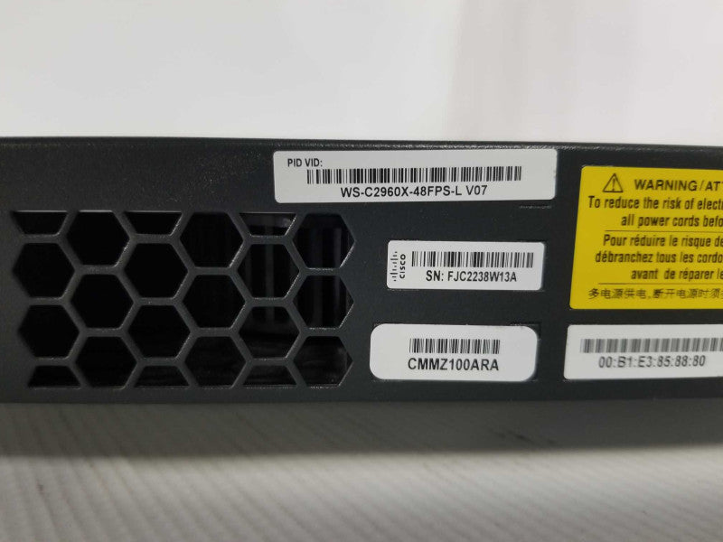 CISCO WS-C2960X-48FPS-L 48 Gigabit PoE Managed switch _