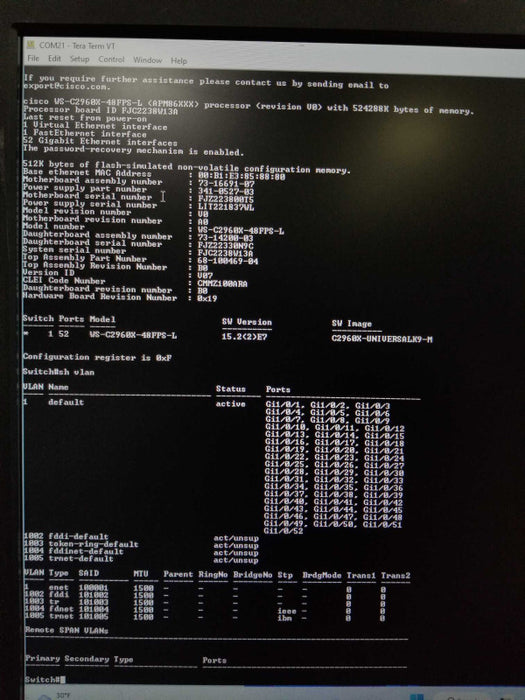 CISCO WS-C2960X-48FPS-L 48 Gigabit PoE Managed switch _