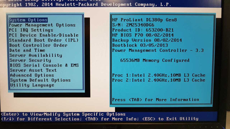 HP Proliant DL380P gen8  2x xeon E5-2609 @ 2.40ghz / 64gb ram / P420i raid  #
