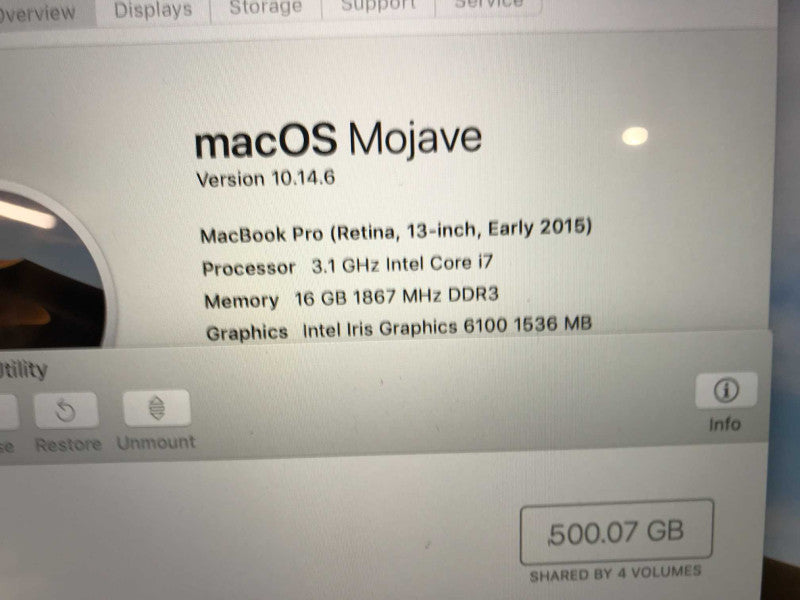 MacBook Pro 13\\" 2015 (a1502) i7 @ 3.1GHz, 16GB DDR3, 500GB SSD