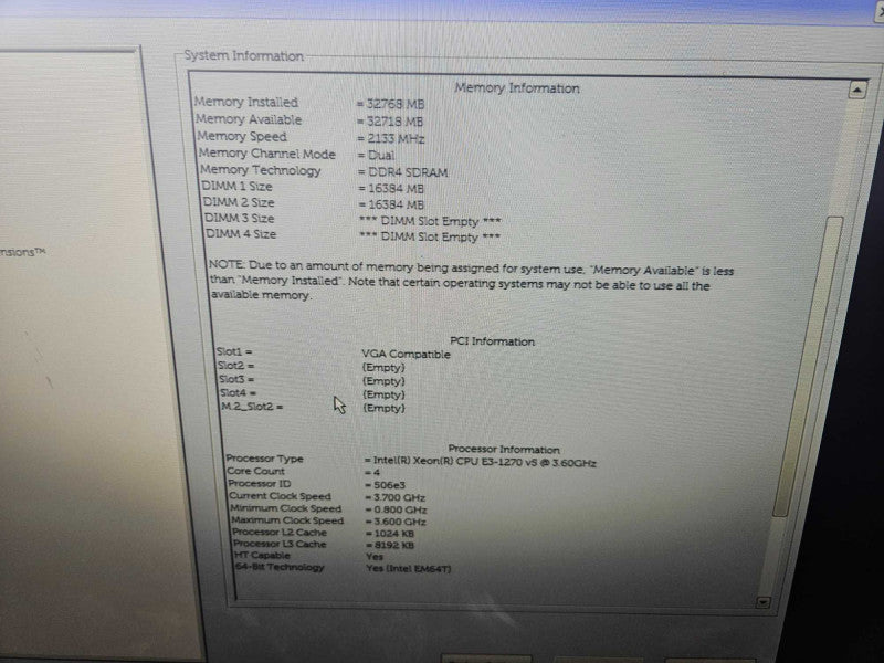 Dell Precision 3620 Workstation Xeon E3-1270 v5 @ 3.60GHz 32GB DDR4 RAM P600  )