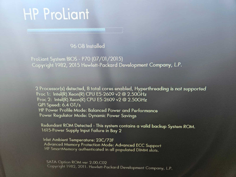 HP ProLiant DL380P Gen8 2x Xeon E5-2609 v2 @2.50GHz 96GB RAM P420i RAID )
