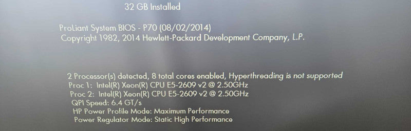 HP ProLiant DL380P Gen8 2x Xeon E5-2609 v2 @2.50GHz 32GB RAM P420i RAID 2 PSU )