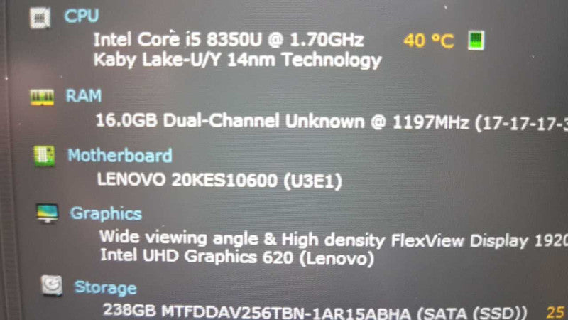 Lenovo Thinkpad X280 I5-8350U @ 1.70ghz / 16gb ram / READ #