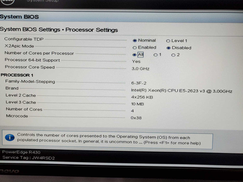 Dell PowerEdge R430 Xeon E5-2623(v3) @ 3.0Ghz 32GB DDR4 2TB HDD H730 Mini  (