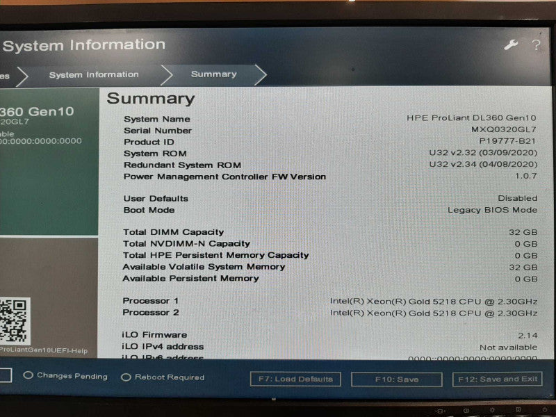 HPE Proliant DL360 G10, 2x Xeon Gold 5218 2.3GHz, 32GB, P408i-a SR G10, SEE Q_