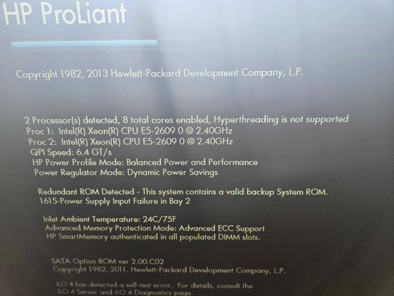 HP ProLiant DL380P Gen8 2x Xeon E5-2609 0 @2.40GHz 96GB RAM NO RAID *READ* )
