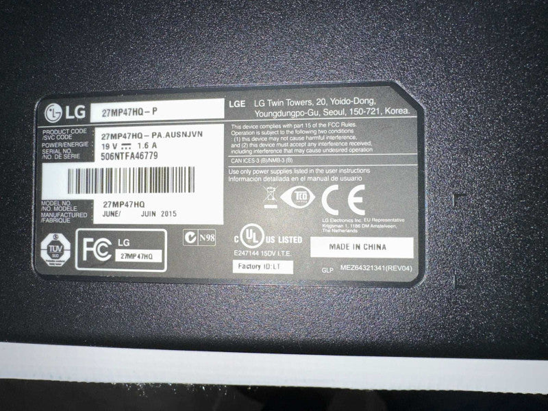 27\\'\\' Class Full HD IPS LG Monitor 27MP47HQ-P