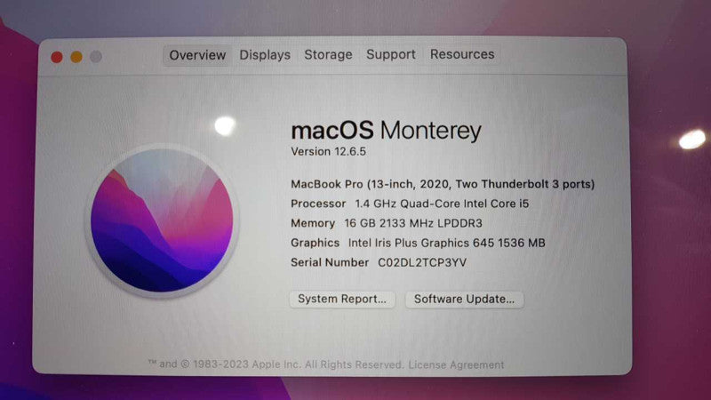 Macbook Pro 2020 I5-8257U @ 1.40ghz / 16gb ram / READ #