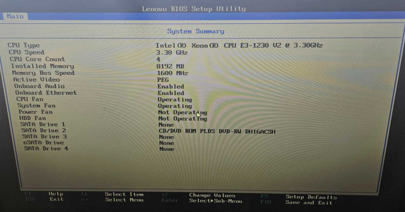 Lenovo ThinkStation E31 1x Xeon E3-1230 v2 @ 3.30GHz 8GB RAM Quadro K600 )