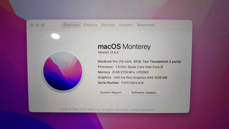 Macbook pro 2019 I5-8257U @ 1.40ghz / 8gb ram / READ #