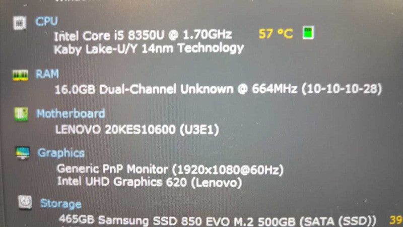Lenovo X280 i5-8350U @ 1.70ghz / 16gb ram / 500gb SSD / READ #