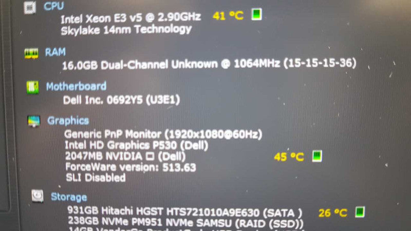 Dell Precision 7510 Mobile Workstation Xeon E3-1535M @ 2.90ghz / 16gb RAM \t #