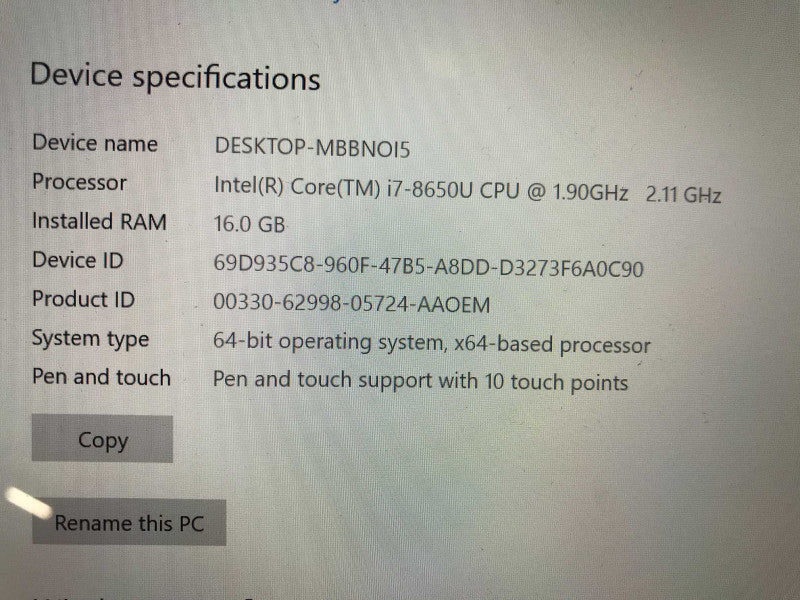 Microsoft Surface Laptop 2 i7-8650, 16GB RAM, 480GB SSD