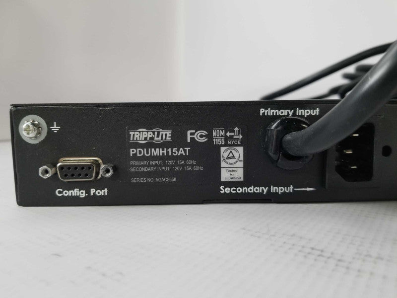 TRIPP LITE PDUMH15AT PDU METERED ATS 120V 15A 5-15R 8 OUTLET 2 5-15P HORIZONT _