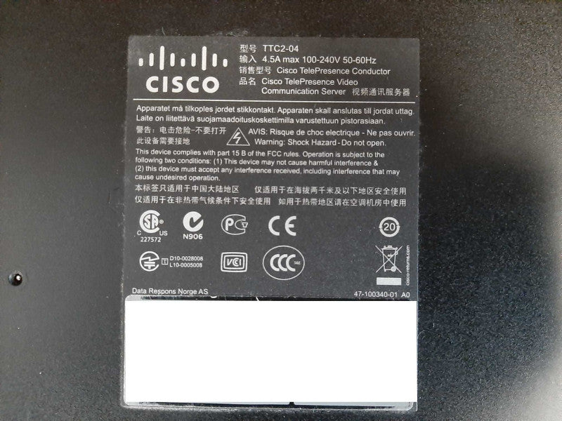 Cisco TTC2-04 TelePresence Video Communication Server $