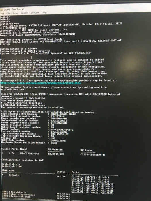 Cisco Catalyst 3750 WS-C3750G-24TS-S
