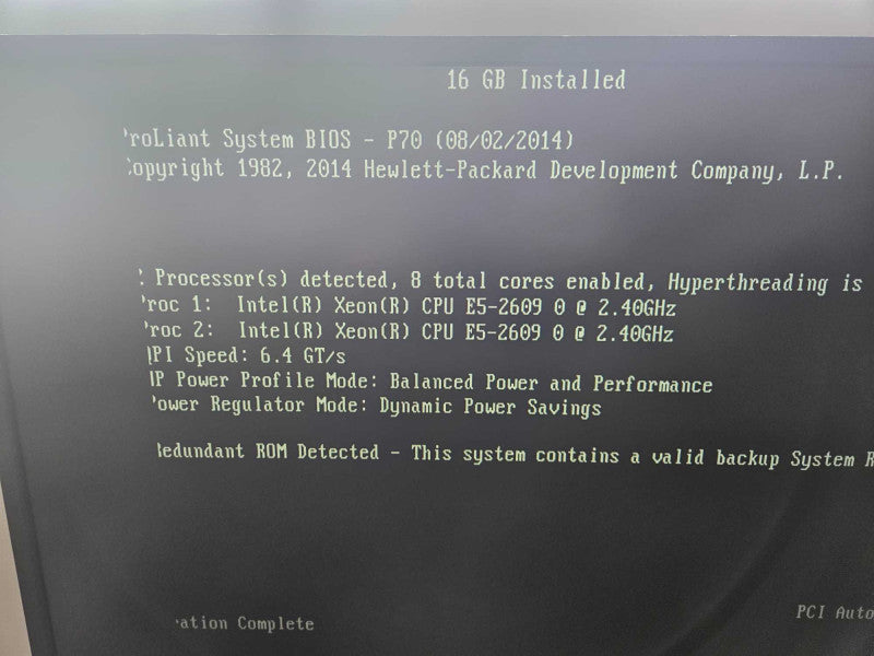 HP ProLiant DL380P Gen8 2x Xeon E5-2609 0 @ 2.40GHz 16 GB RAM P420 RAID )